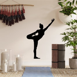 Wallity Yoga 19 Escultura de pared de metal negra